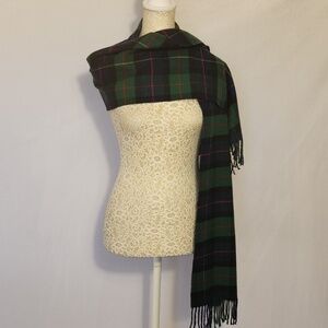 Cashmere Feel Italian Design Multi-Color Fringe Hem Scarf